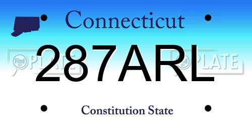287ARL Connecticut License Plate