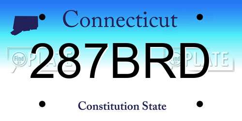 287BRD Connecticut License Plate