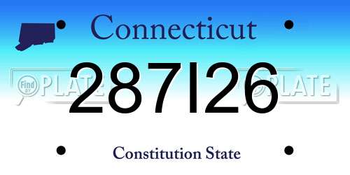 287I26 Connecticut License Plate