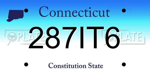 287IT6 Connecticut License Plate