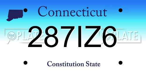 287IZ6 Connecticut License Plate