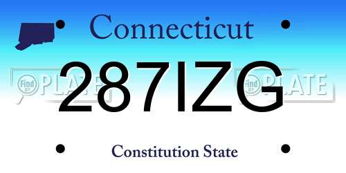 287IZG Connecticut License Plate