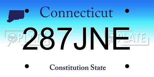 287JNE Connecticut License Plate