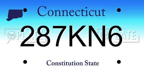 287KN6 Connecticut License Plate
