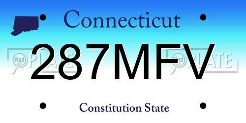 287MFV Connecticut License Plate