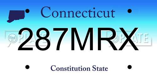 287MRX Connecticut License Plate