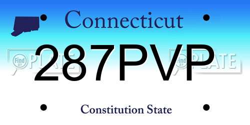 287PVP Connecticut License Plate