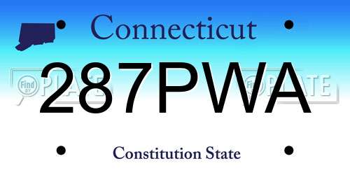 287PWA Connecticut License Plate