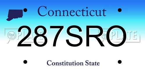 287SRO Connecticut License Plate