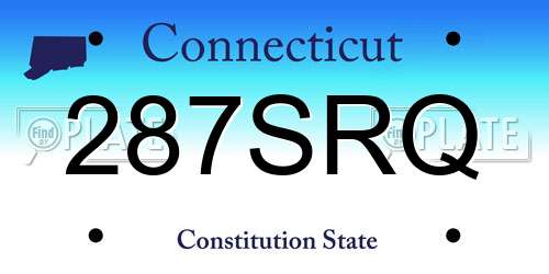 287SRQ Connecticut License Plate