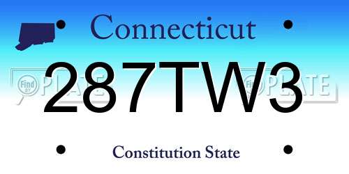 287TW3 Connecticut License Plate