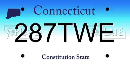 287TWE Connecticut License Plate