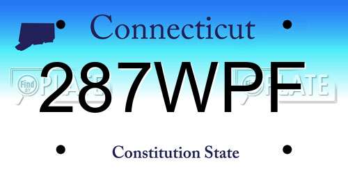 287WPF Connecticut License Plate
