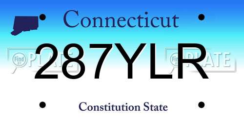 287YLR Connecticut License Plate