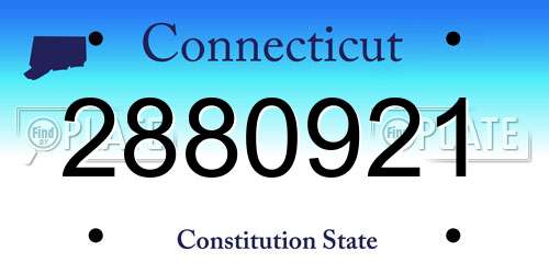 2880921 Connecticut License Plate