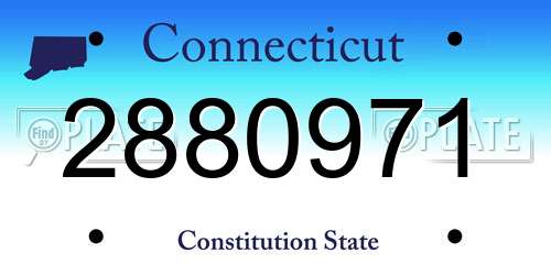 2880971 Connecticut License Plate
