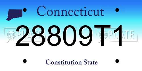 28809T1 Connecticut License Plate
