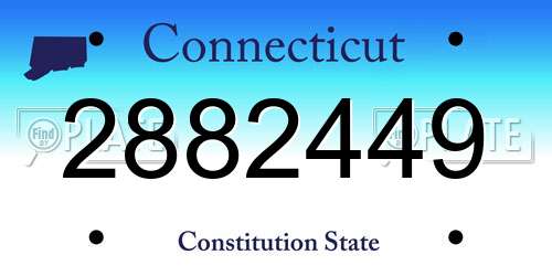 2882449 Connecticut License Plate