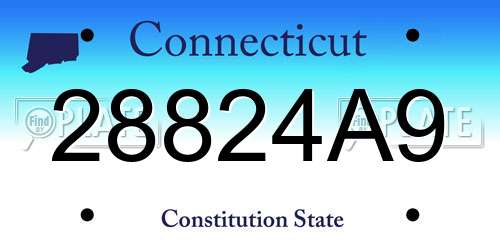 28824A9 Connecticut License Plate
