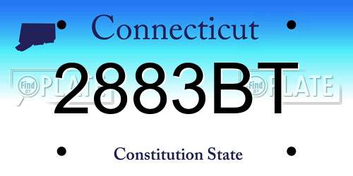2883BT Connecticut License Plate