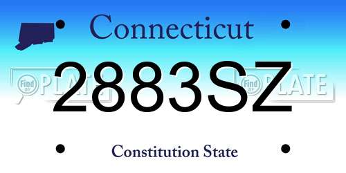 2883SZ Connecticut License Plate