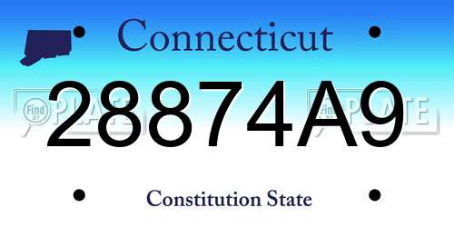 28874A9 Connecticut License Plate