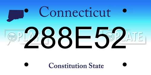 288E52 Connecticut License Plate