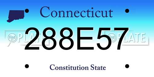 288E57 Connecticut License Plate