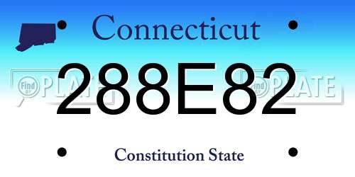 288E82 Connecticut License Plate
