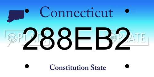 288EB2 Connecticut License Plate
