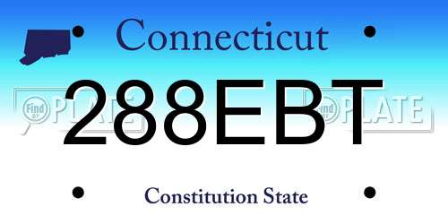 288EBT Connecticut License Plate