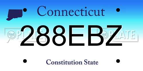 288EBZ Connecticut License Plate
