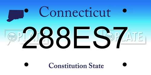 288ES7 Connecticut License Plate