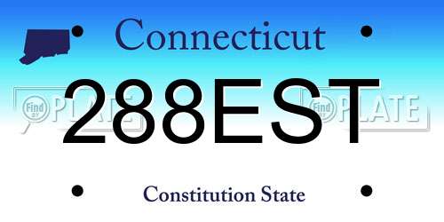288EST Connecticut License Plate
