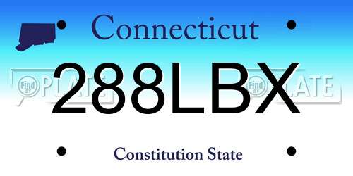 288LBX Connecticut License Plate
