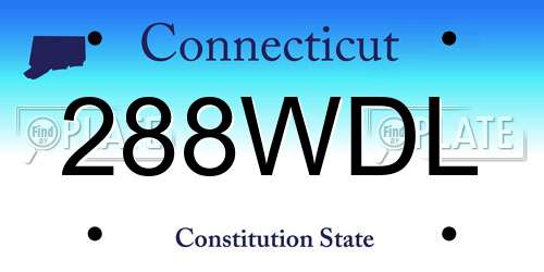288WDL Connecticut License Plate
