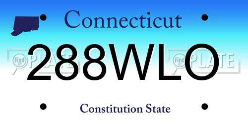 288WLO Connecticut License Plate