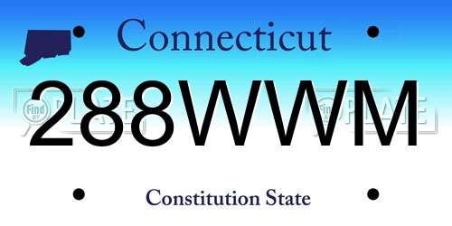 288WWM Connecticut License Plate