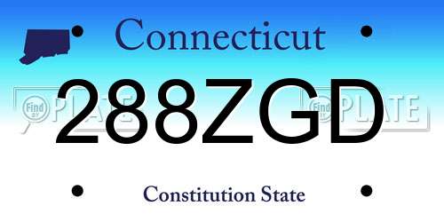 288ZGD Connecticut License Plate