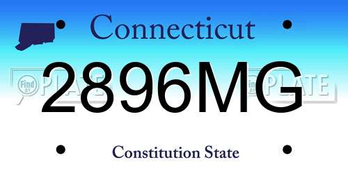 2896MG Connecticut License Plate