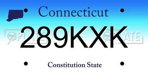 289KXK Connecticut License Plate