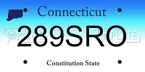 289SRO Connecticut License Plate