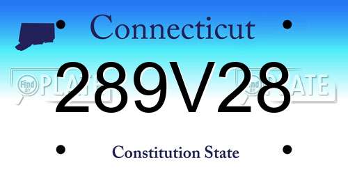 289V28 Connecticut License Plate