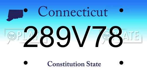 289V78 Connecticut License Plate