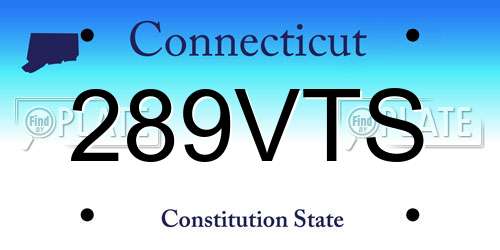 289VTS Connecticut License Plate
