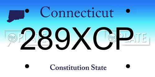 289XCP Connecticut License Plate