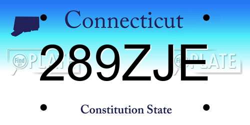 289ZJE Connecticut License Plate