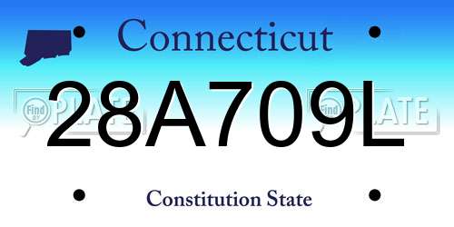 28A709L Connecticut License Plate