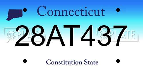 28AT437 Connecticut License Plate