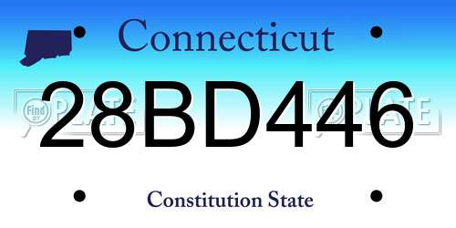 28BD446 Connecticut License Plate